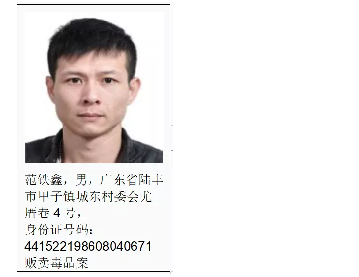 悬赏！举报1名涉毒逃犯，奖励100万
