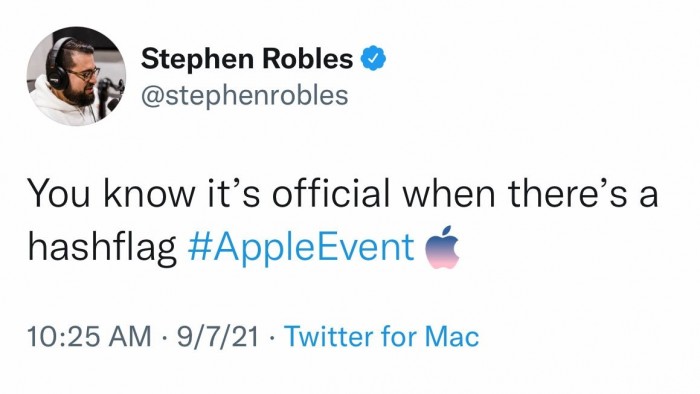 苹果公司在Twitter上为9月14日发布会设置的