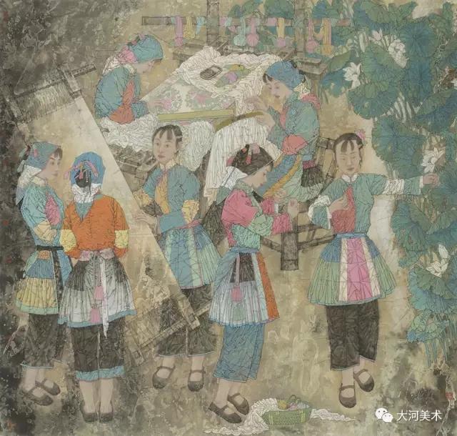 繁复瑰丽    古朴静雅——著名画家徐惠泉水墨重彩人物画独特的风格语式