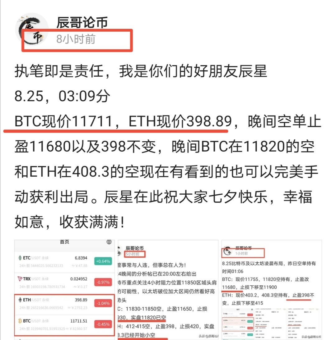 辰哥论币：8.25以太坊震荡调整，七夕低多进场把握多空两赚