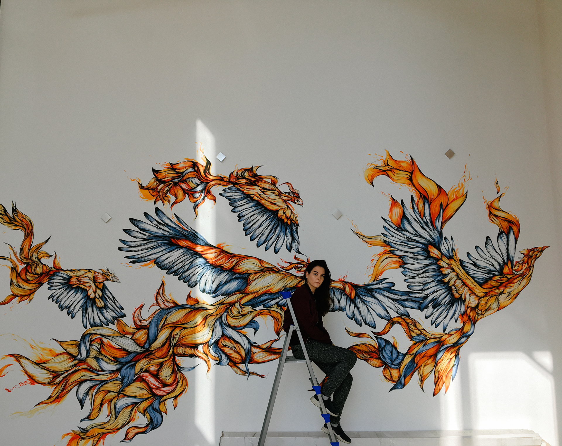 带有强烈个人风格的墙绘插画设计细腻有个性