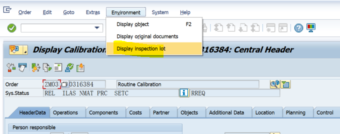 SAP PM IW33裡檢視維護訂單相關的檢驗批