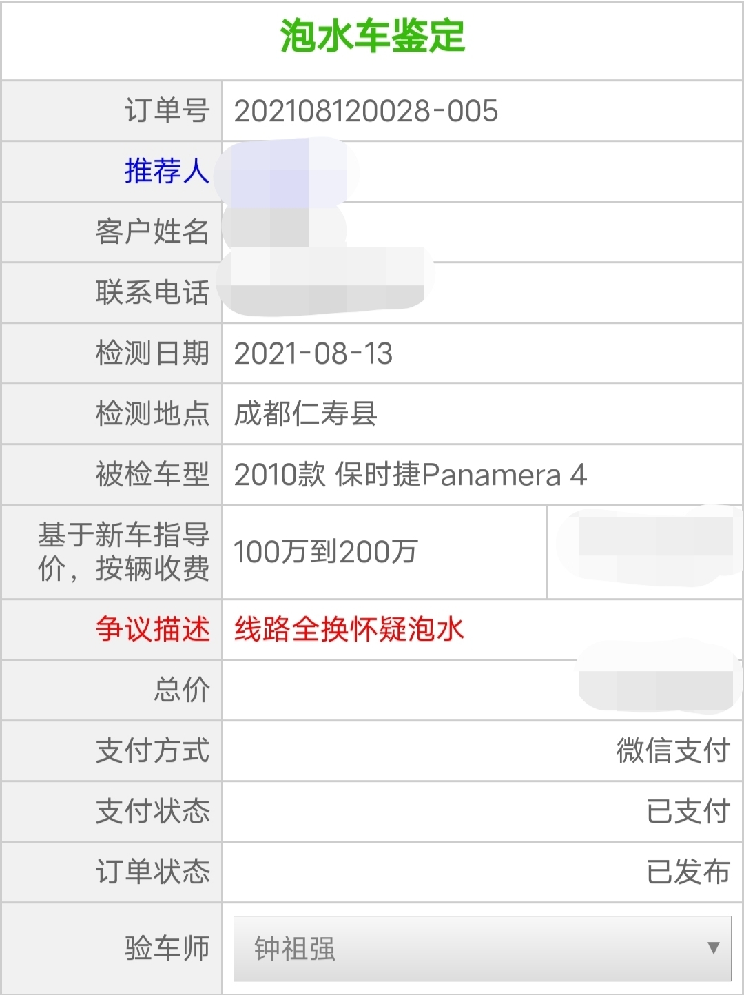 干汽修朋友介紹，花60多萬(wàn)買(mǎi)的帕拉梅拉，沒(méi)想到是一臺(tái)泡水車(chē)