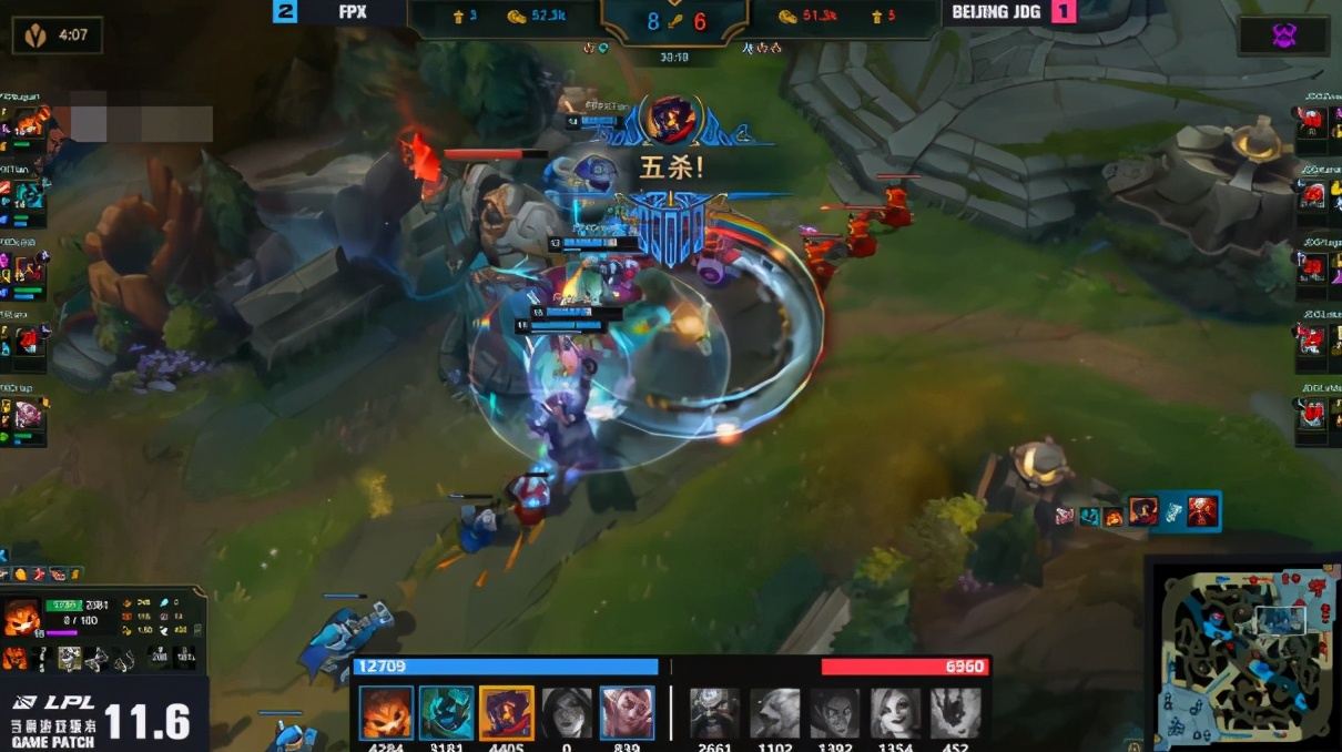 The contest after FPX promotion season 4 strong! Golden cluck clucks 5 kill achieve a record, days of small contest hind covers fetching tear item