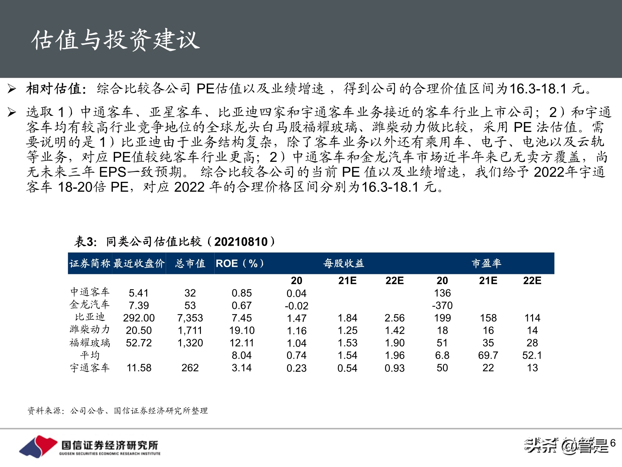 宇通客车专题研究：周期与成长共振