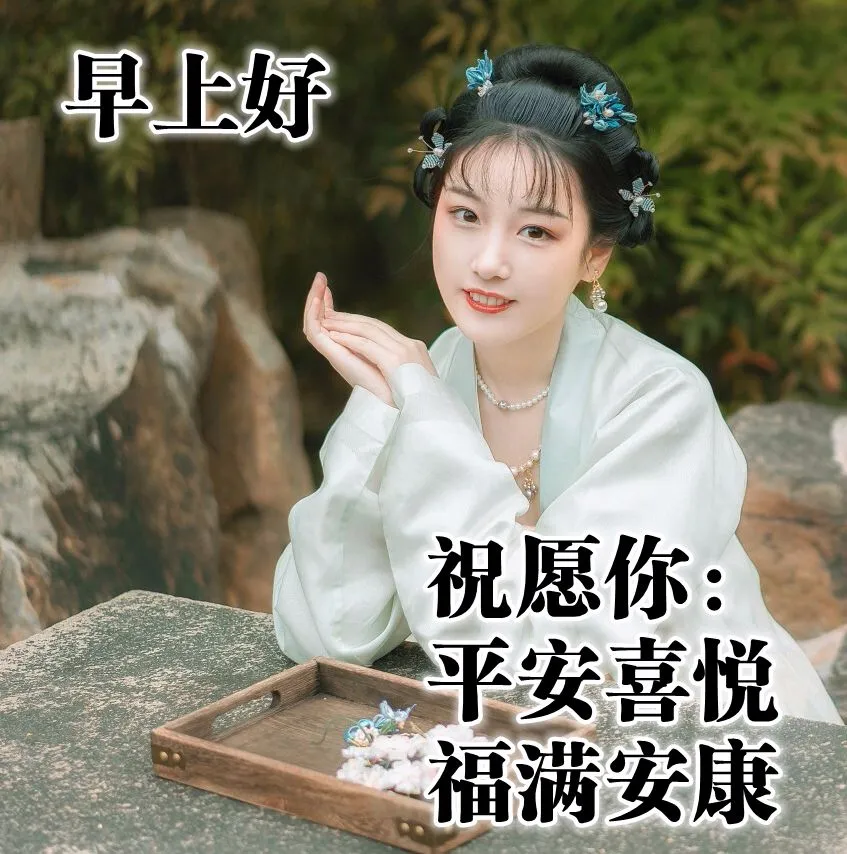早上好问候语动态表情图文字，微信新的漂亮祝福语图片图片