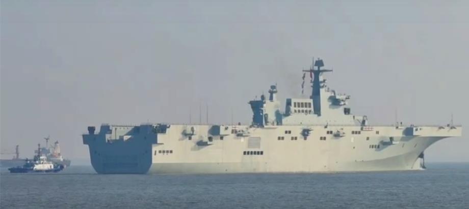 台媒：大陸075型2號艦首度海試解放軍攻台能力大增