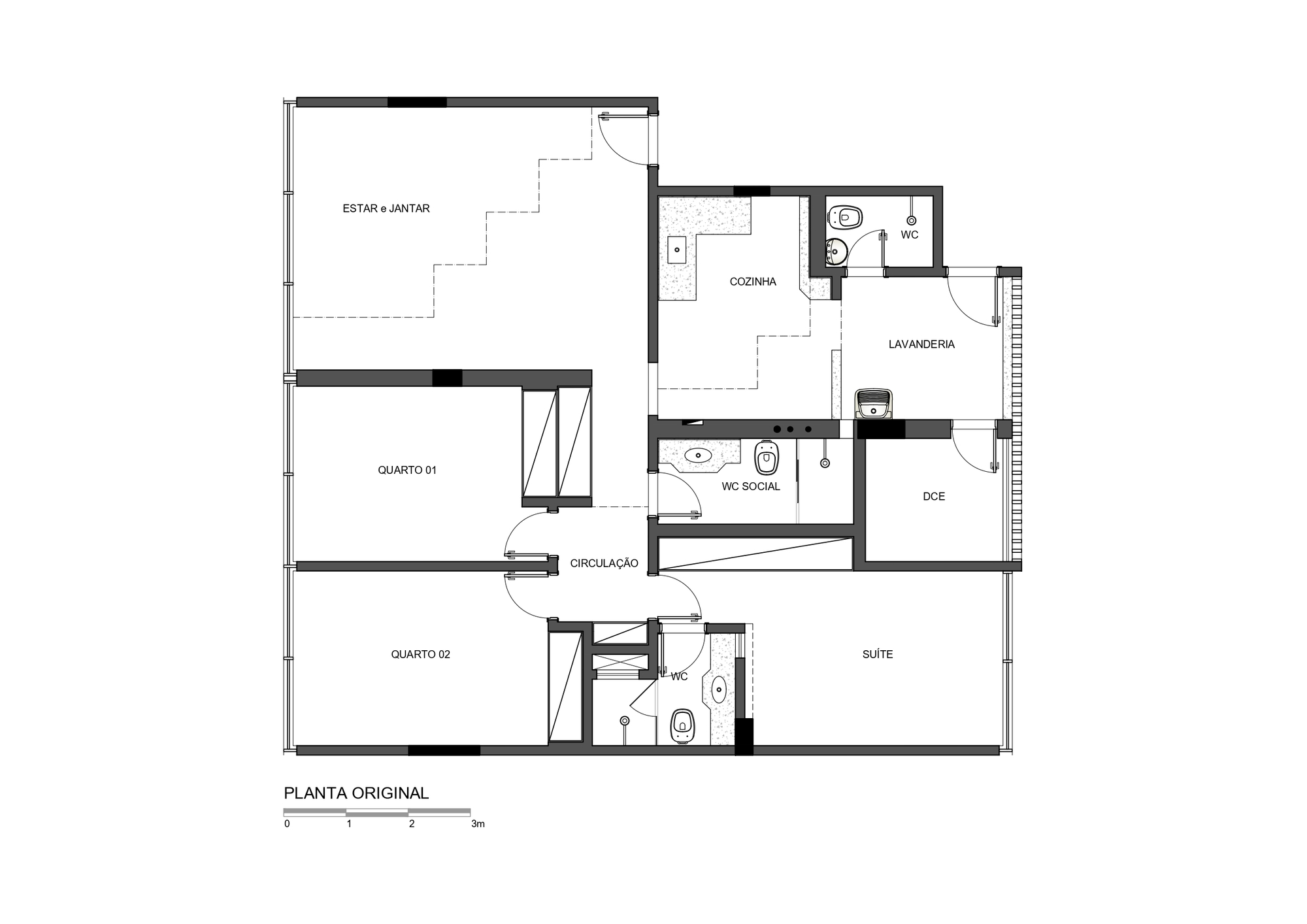 巴西利亚温暖明亮的水泥公寓，120m²三居改一居，向现代主义致敬