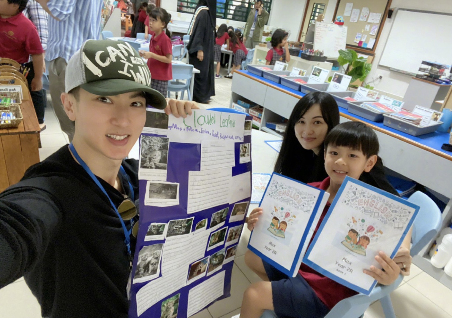 NeiNei姐弟放寒假，吳尊曬孩子作品，林麗吟母女同框似閨蜜
