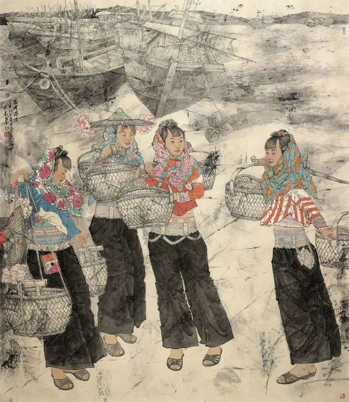 柔美多姿，仪态万方——著名画家徐惠泉以工笔重彩将东方女性的美跃然纸上