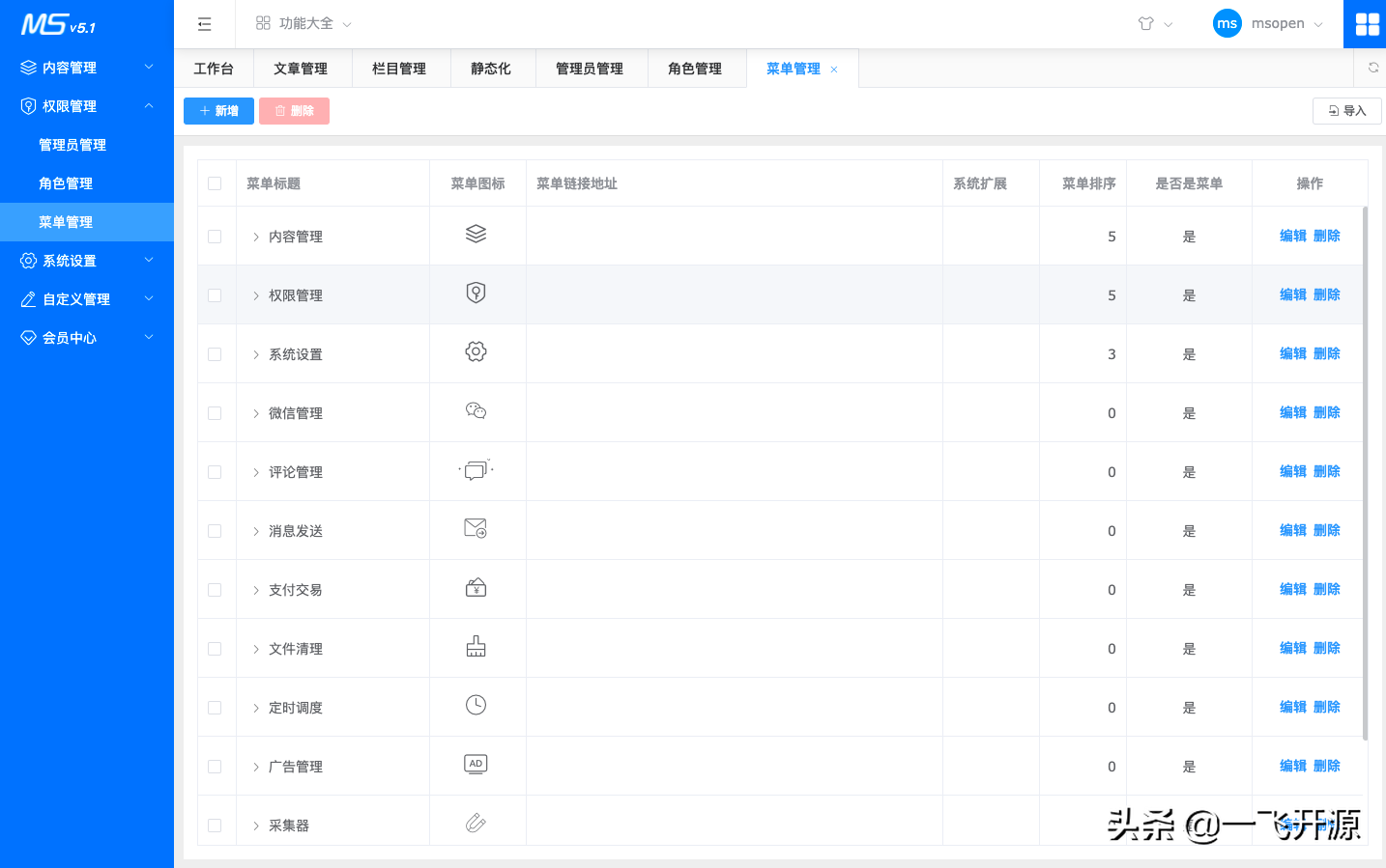 「开源」基于MIT开源协议，可直接商用无需授权的CMS内容管理系统