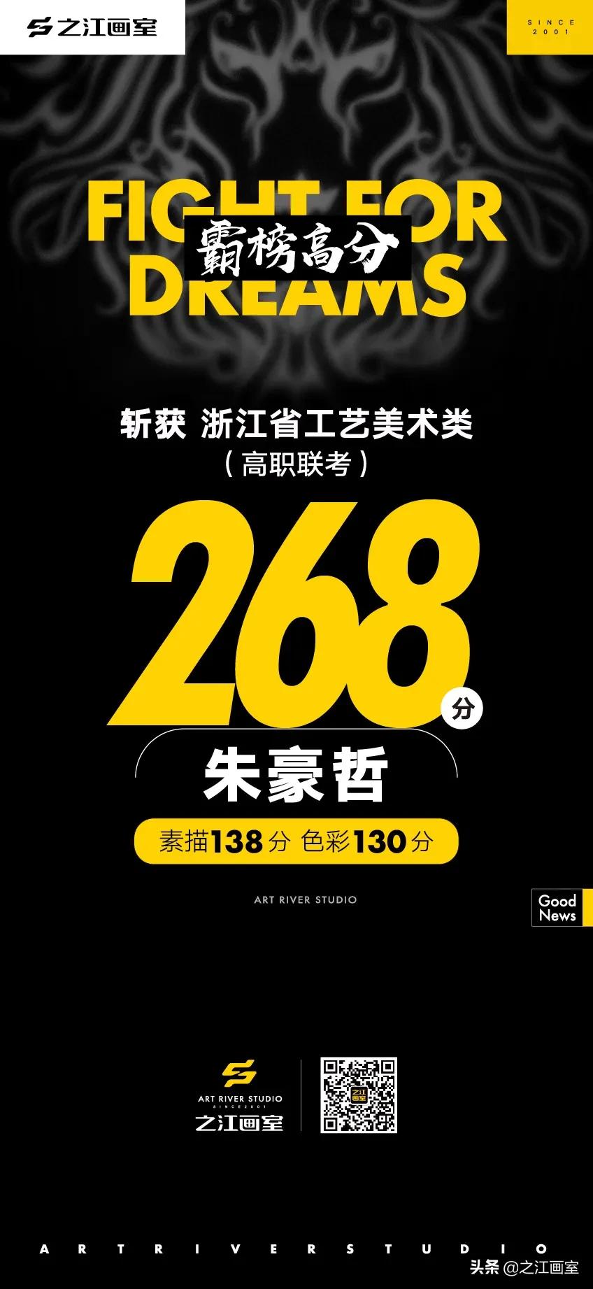 「历史突破，再度大捷！」之江画室高职联考260分以上名单