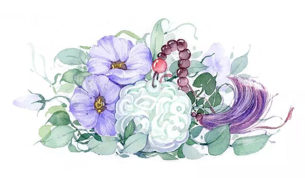 古风美物插画 | 裁为合欢扇，团团似明月