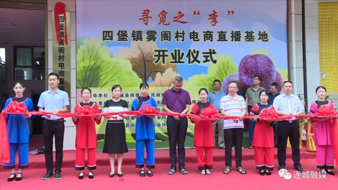 连城四堡：村企“牵手”促产业发展 雾阁村电商直播基地助力芙蓉李销售