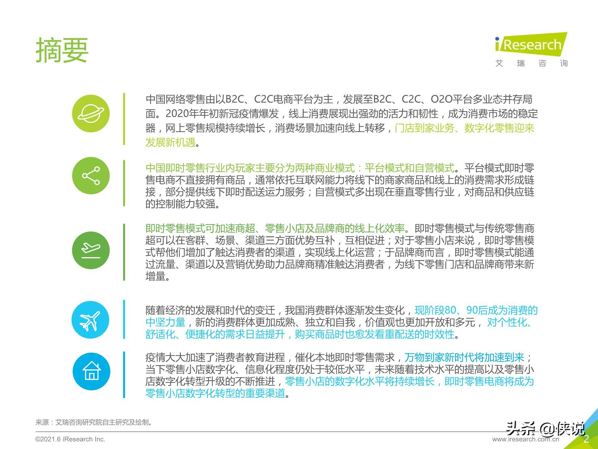 2021年中国即时零售行业研究报告（艾瑞）