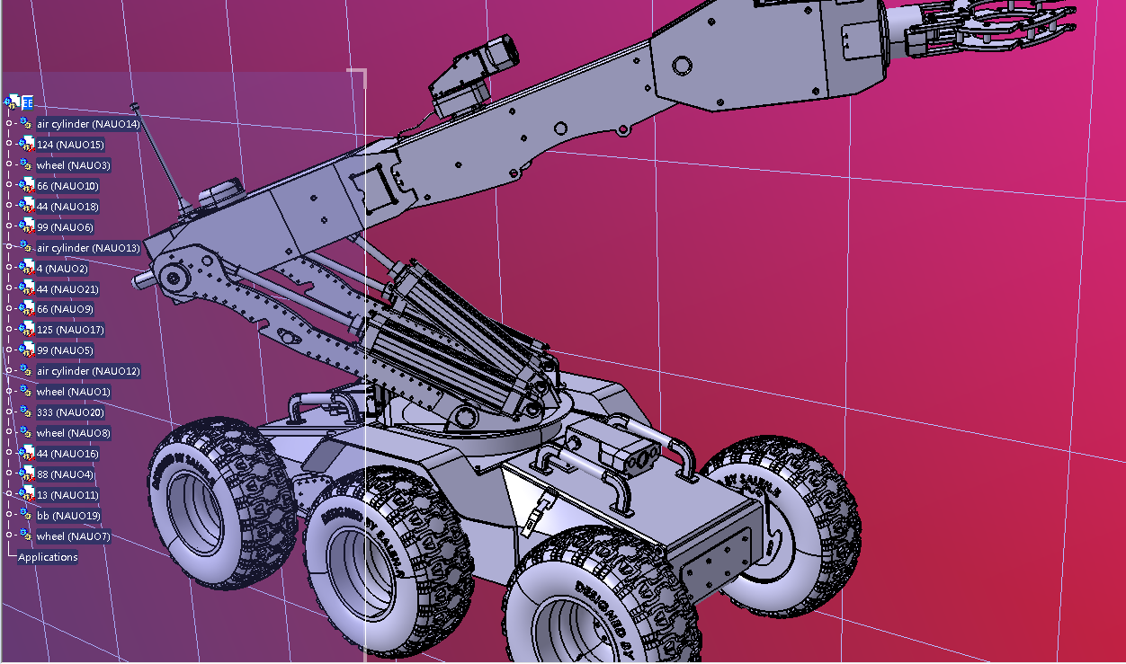 拆弹机器人机械手小车3D图纸 STEP格式