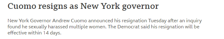 实锤！纽约州长辞职！性骚扰11女性，摸胸强吻还报复爆料人