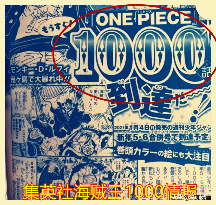 海賊王1000話：尾田時間確定2021年1月4日，後續不休刊