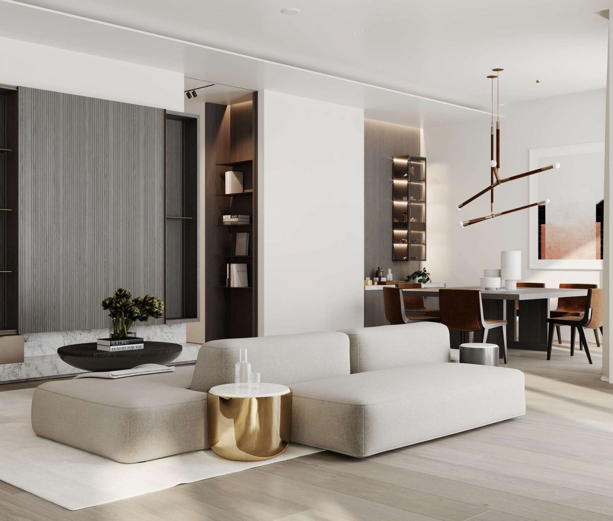 现代 | 208M²大平层，看看俄罗斯设计师怎么装修