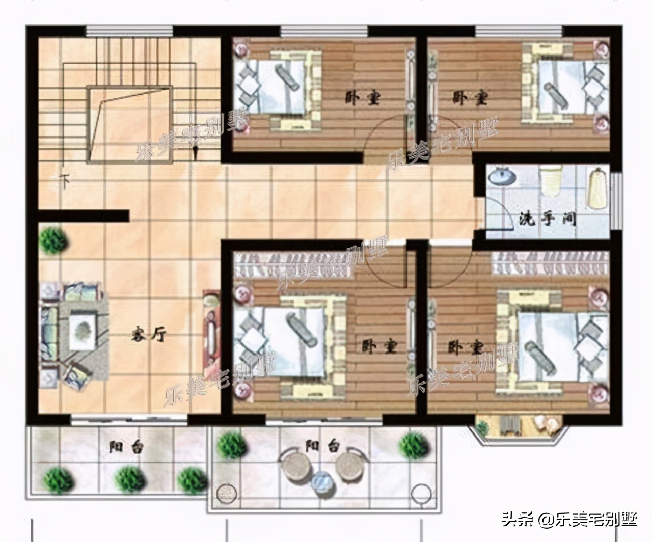 5款二層別墅設計圖80130平米鄉村建房的主流