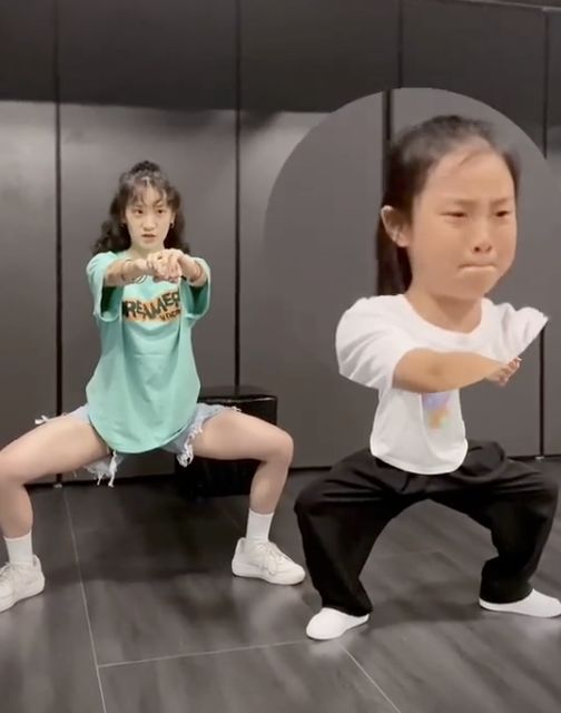 李小璐晒女儿练舞蹲马步，甜馨忍痛坚持惹人疼，网友直呼像贾乃亮