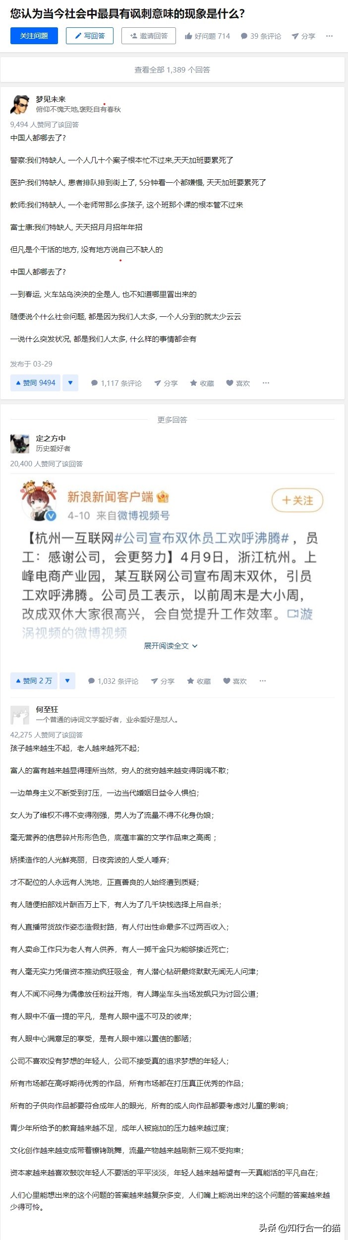当今社会中最具有讽刺意味的现象是什么 知行合一的猫 Mdeditor
