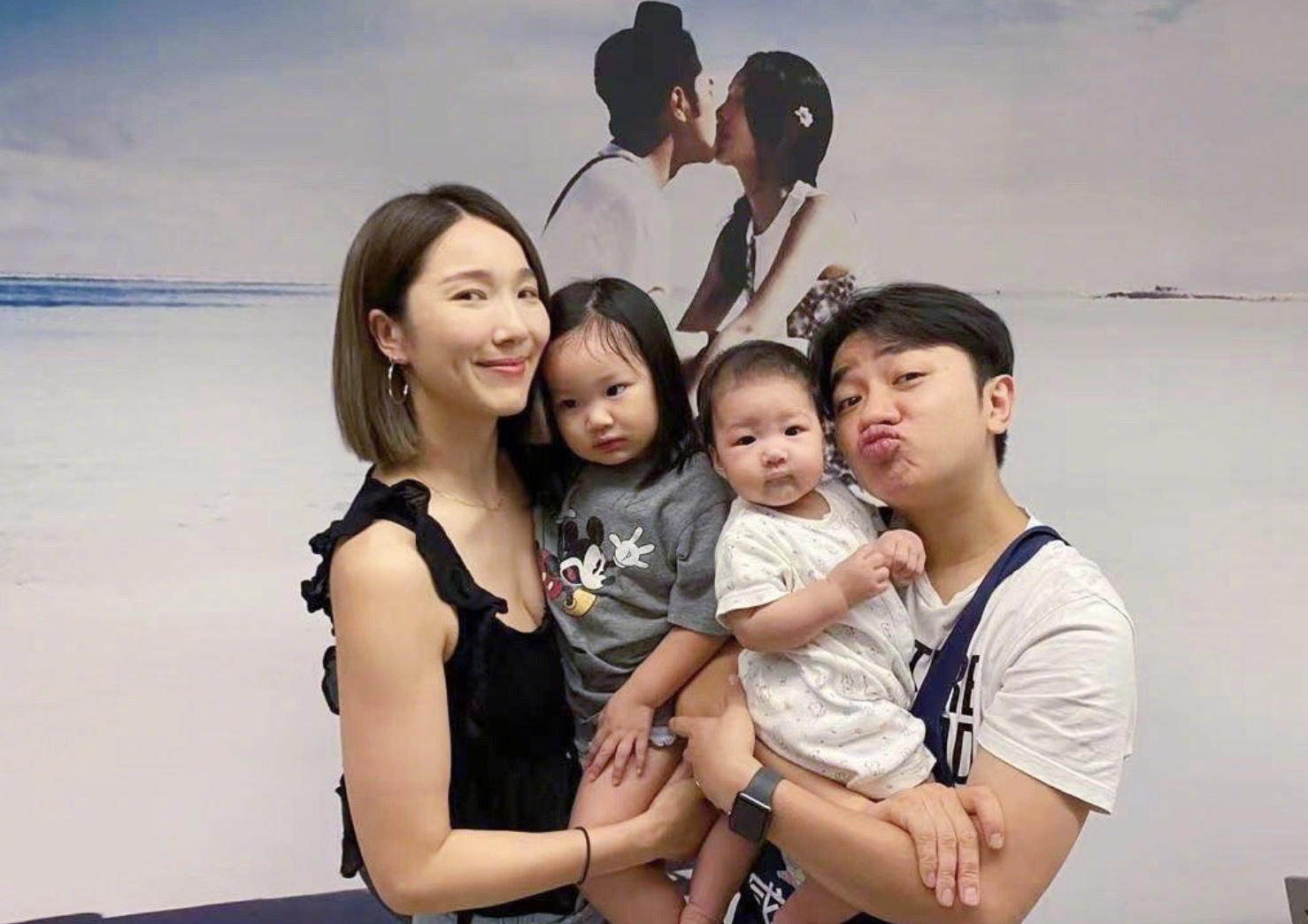 李亚男晒瑜伽照，小女儿趴在妈妈背上可爱出镜，换发型后颜值飙升