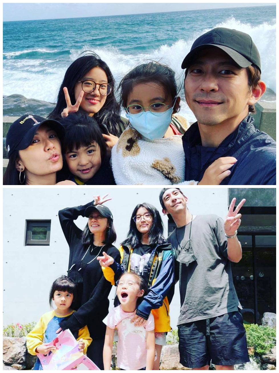 賈靜雯一家五口罕同框，女兒眼睛大如葡萄，修傑楷表白老婆太甜蜜