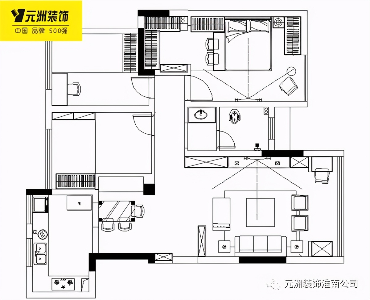 107平的美式風(fēng)三居室，好喜歡這款森系電視背景墻