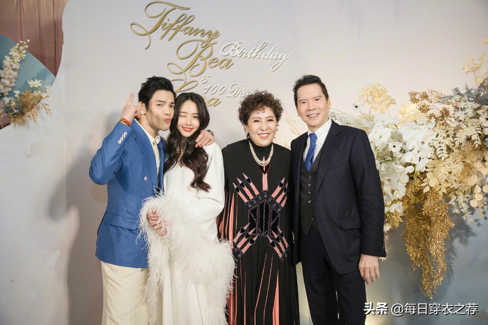 郭碧婷产后太贵妇！穿“20万”白色羽毛定制礼服