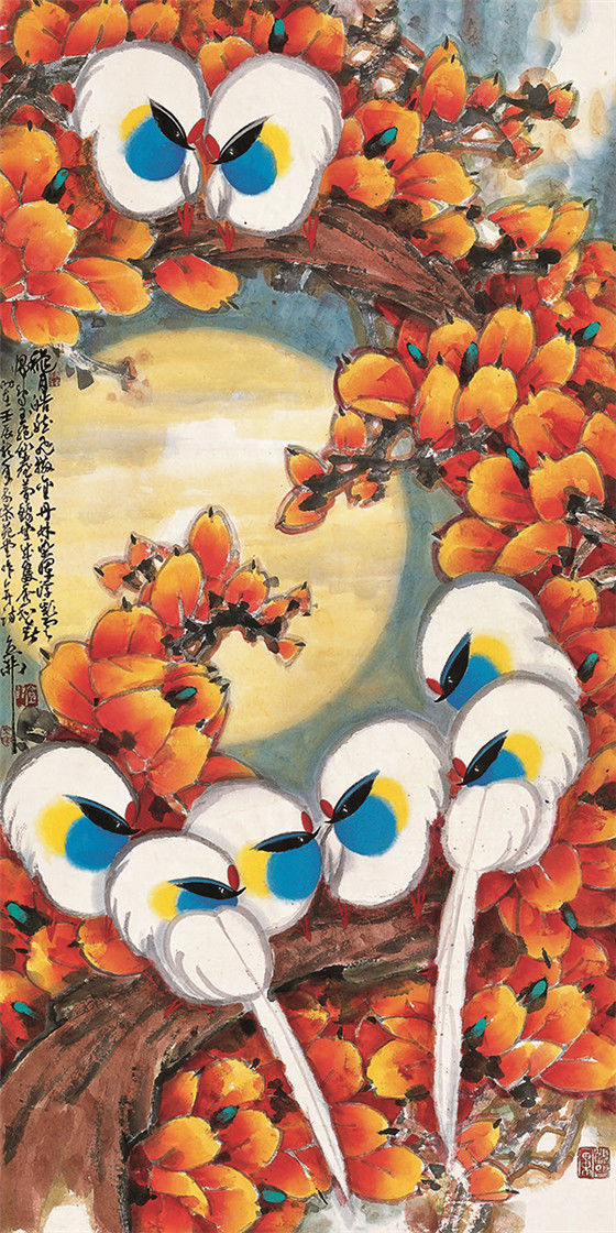 中国当代名家画集—开宗立派，独领风骚！京开现代彩墨花鸟《一》