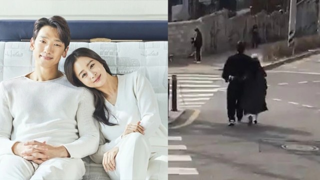 Rain金泰希街頭散步，相愛八年仍然熱戀，走路都抱得緊緊的