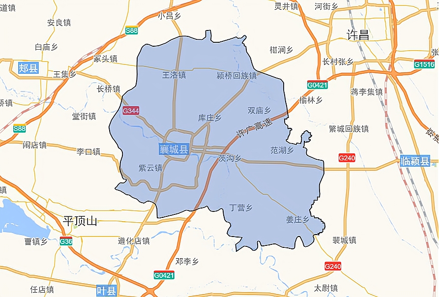 河南许昌一个县，总人口88万，县城建在一条河