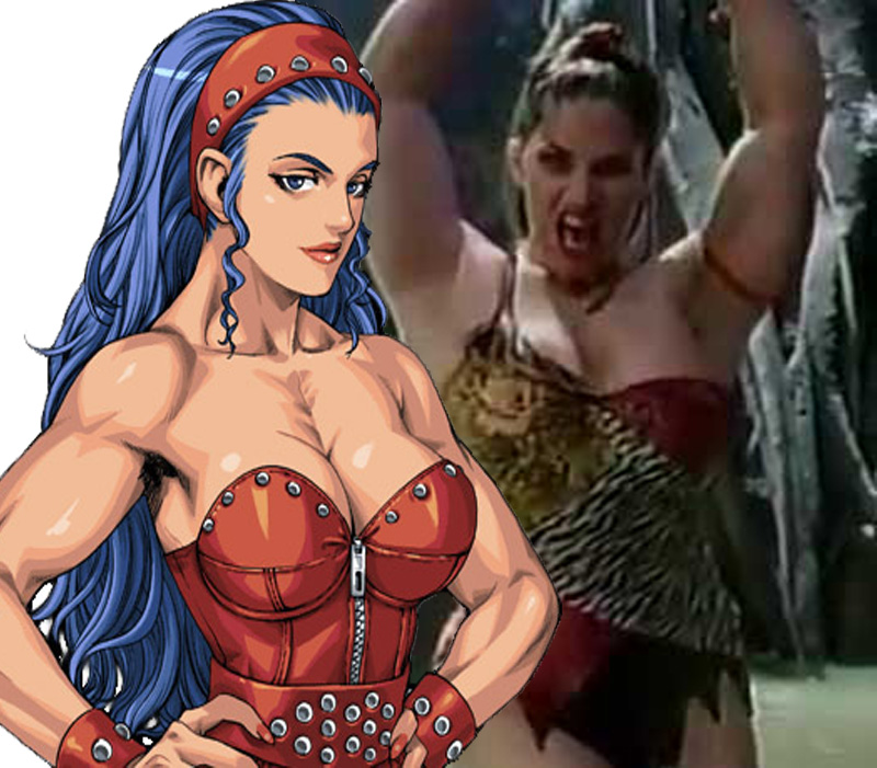 街機游戲讓人畏懼的魔鬼筋肉女，主角的小身板太單薄了