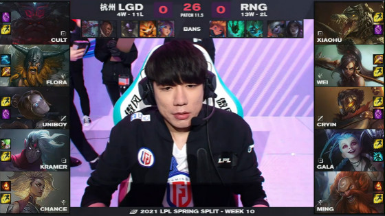 LOL-LPL：RNG 2-0横扫LGD，成功锁定常规赛第一