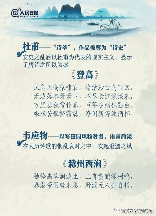 人民日报:“王孟”“李杜”唐朝代表诗人及27首代表诗，请背下来-第4张图片-诗句网
