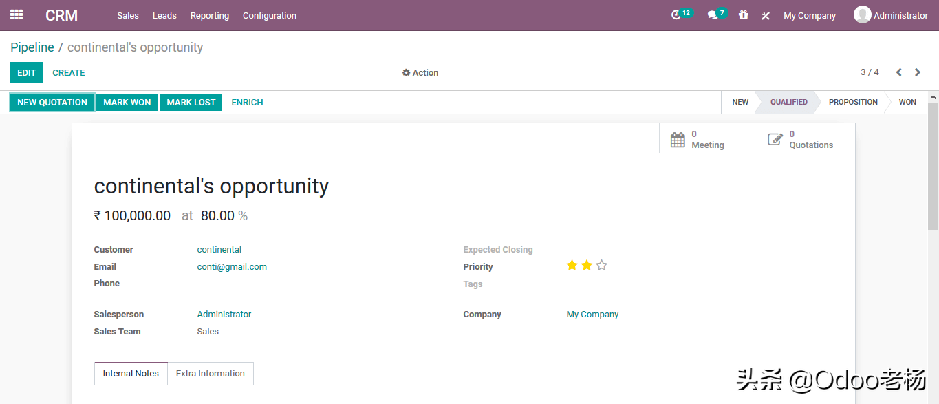 Odoo14免费开源ERP实施指南：CRM功能应用篇（2）