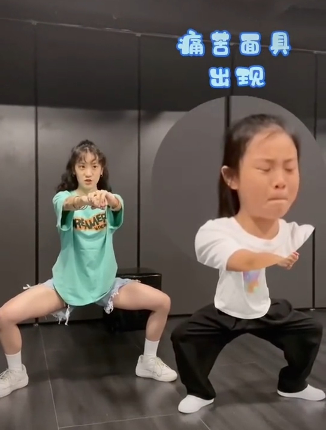 李小璐晒女儿练舞，8岁甜馨苦练马步太崩溃？痛苦表情似贾乃亮