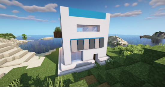 我的世界豪华房子教程，教你如何用4种材料打造海景别墅？