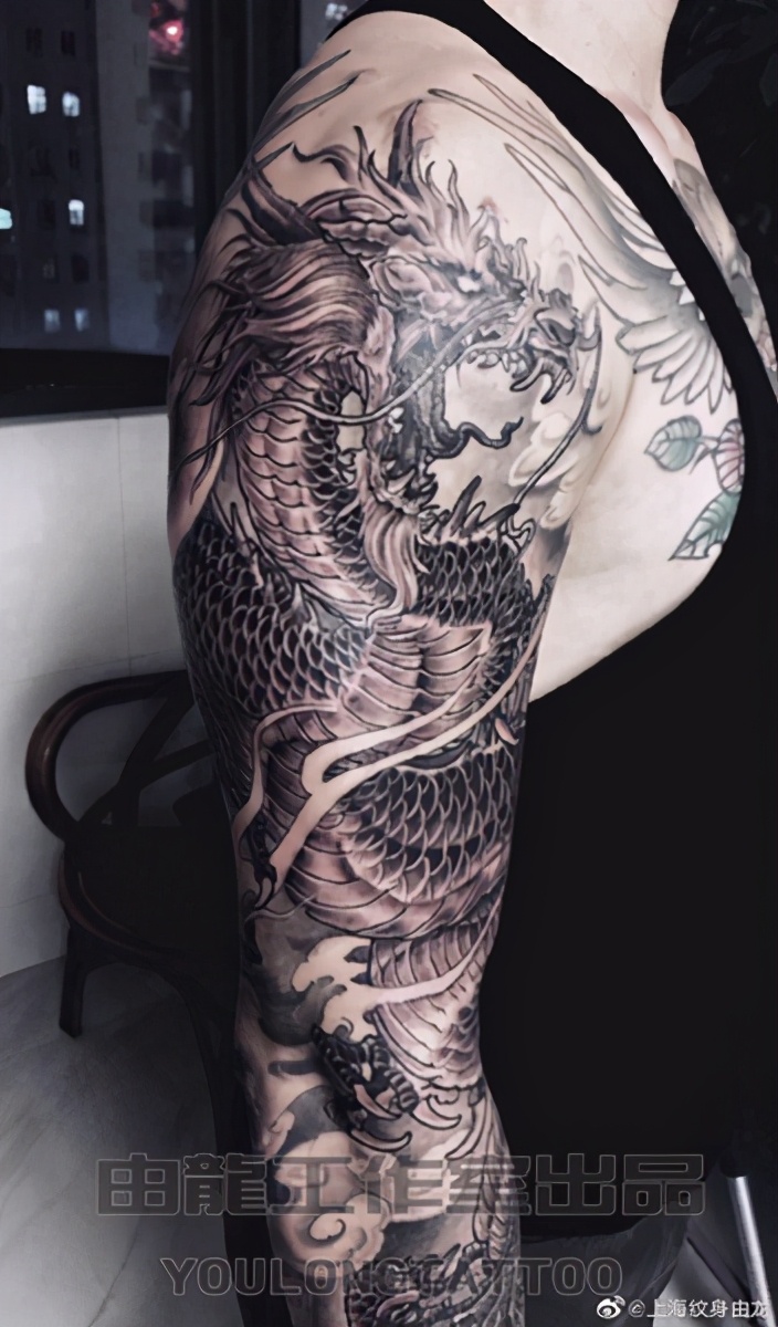 浦東紋身店由龍刺青近期的花臂作品 上海由龍紋身 Mdeditor