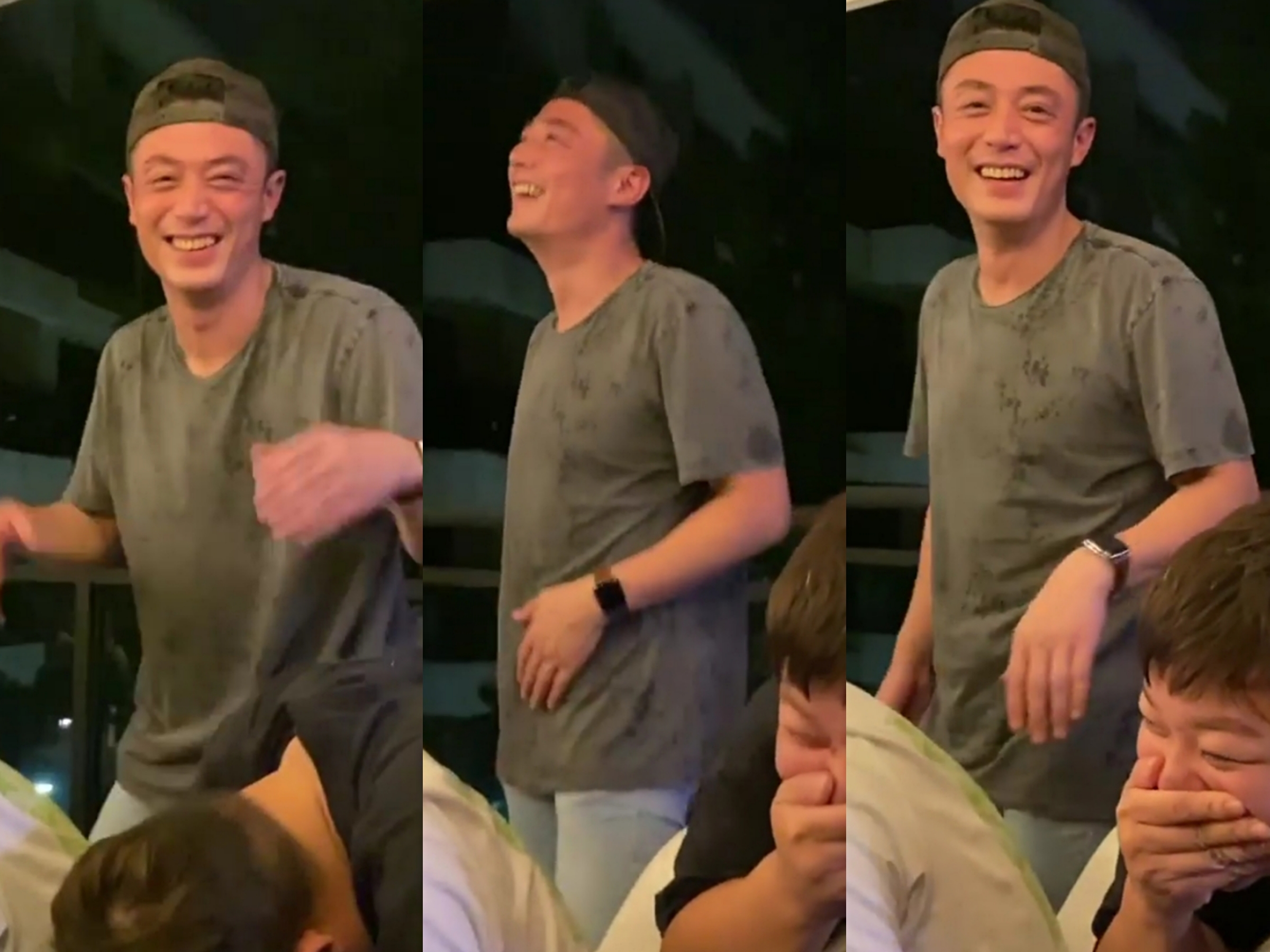 霍建华一家三口七夕聚会吃烤肉，小海豚正脸首曝光，长得像林心如