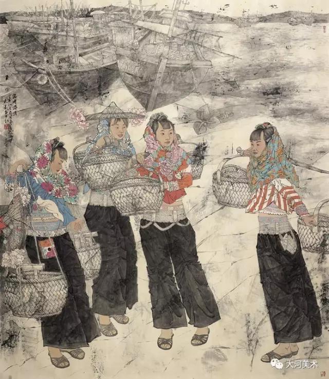 繁复瑰丽    古朴静雅——著名画家徐惠泉水墨重彩人物画独特的风格语式