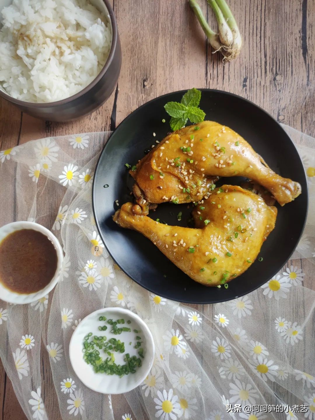 电饭煲盐焗鸡，手残党也能做出香喷喷的鸡腿肉，下饭刚刚好