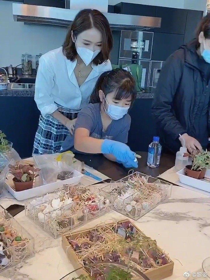 黎姿與家人共遊樂園，3​個​女兒穿著普通接地氣，弟弟坐輪椅