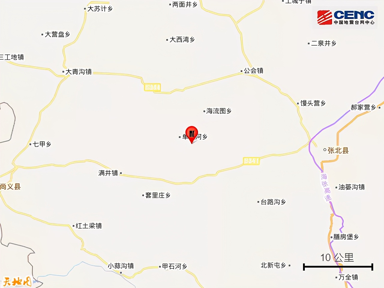河北张家口市张北县发生3.9级地震