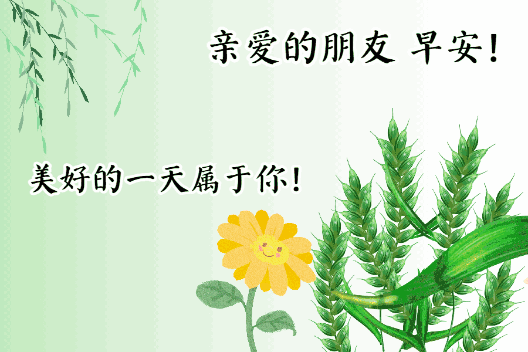 早安问候带字动态表情图片，励志向上的早安祝福语图片