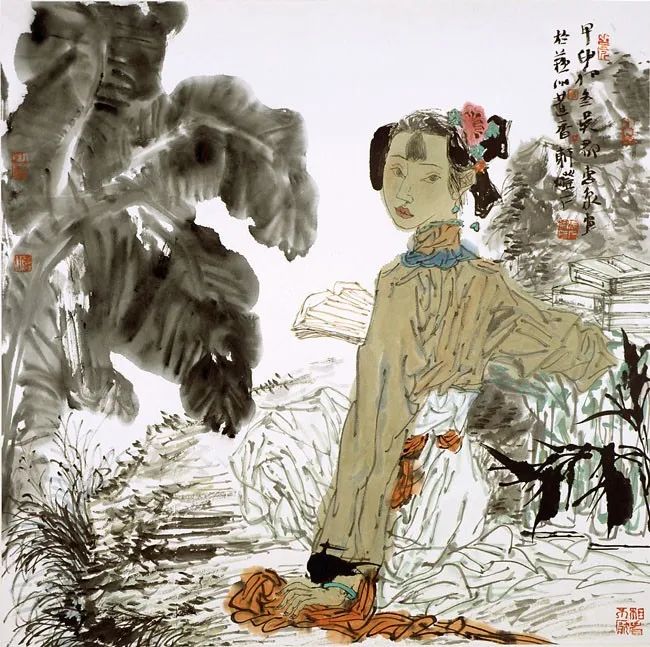 柔美多姿，仪态万方——著名画家徐惠泉以工笔重彩将东方女性的美跃然纸上