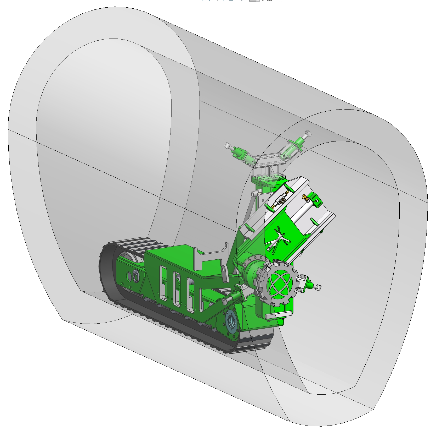 scraper ovoide隧道洞穴履带机器人车3D图纸 Solidworks设计