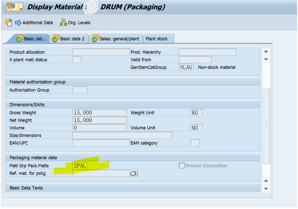 SAP MM 物料主資料裡的欄位’Matl Grp Pack.Matls’