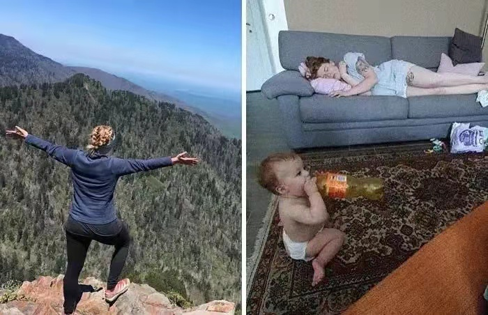 生娃前后对比，人类幼崽永远不知道妈妈牺牲了什么，很扎心